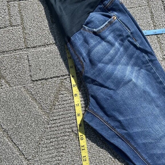 Indigo Poppy Maternity Jeans Women's Medium Blue Slim Elastic Stretchy - Picture 7 of 12